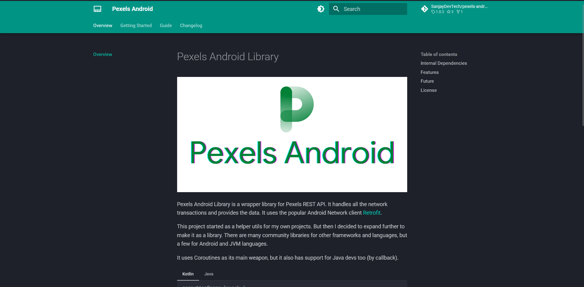 Pexels Android Library